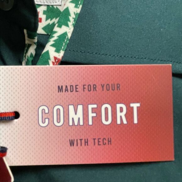 TOM BAINE Slim Fit Holiday Collection Button Down Dress Shirt Hunter Med NWT - Picture 12 of 16